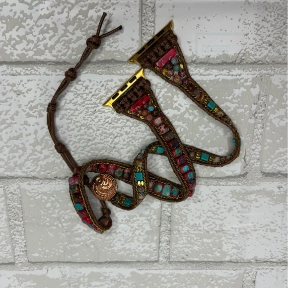 APPLE WATCH Bohemian glass Beaded Bracelet watch band. It fits my Apple Watch 7 - Picture 1 of 8